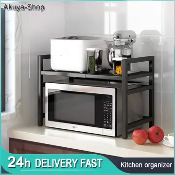 2Pcs Kitchen Cabinet and Counter Shelf Organizer, Expandable