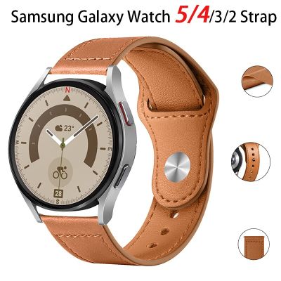 [ขายดี] สายหนังสำหรับนาฬิกา Samsung 4/5 40 44มม. สาย5 Pro 45มม. 20/22มม. สำหรับ Galaxy Watch 4 Classassic/Active 2/3 42 46มม.