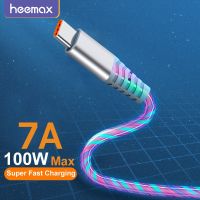 HEEMAX 7A  Flow Luminous USB Type C Cable For Huawei Honor 3A Fast Charging USB C Charger Micro Cable for Xiaomi Samsung iPhone Docks hargers Docks Ch