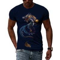 Summer Fashion Chinese Dragon Men T-shirts 3D Trend Casual Personality Cool Style Printing Tees Hip Hop O-neck Short Sleeve Tops