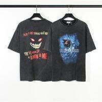 ❤ Ready Stock ❤? High Street Plus size Mens and Womens Vintage New Fashion Band Flame Poison Retro Wash Old Casual Short Sleeve T-shirt