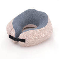 U-shaped memory foam neck pillow, soft travel massage sleeping airplane