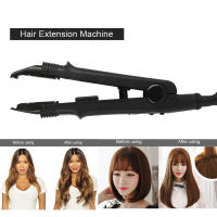 Professional Flat Shape Fusion Hair Extension Connector Machine Salon Fusion Iron Wand Melting Tool เครื่องมือเชื่อมต่อวิกผม Hair Styler Black