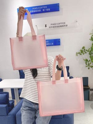 New transparent bag fashion PVC handbag plastic bag high-end clothes packaging bag shoulder bag gift bag custom 【MAY】