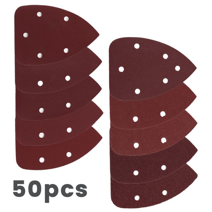 high-quality-gaqiugua6-50ชิ้นสามเหลี่ยมกระดาษทรายกาวเอง5รูเดลต้า-sanderhook-แผ่นกระดาษทรายเครื่องมือขัดสำหรับขัดกรวด40-800