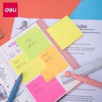 ☾ Deli แผ่นจดบันทึกที่มีสีสัน Office Post กระดาษโน้ต Memo Pad กระดาษ 4 สี x 25 แผ่น