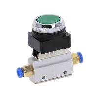 1pcs Mechanical valve 1/8 quot; Thread 2 Position 3 Way Green Flat Push Button Momentary Pneumatic Valve MOV-321PP