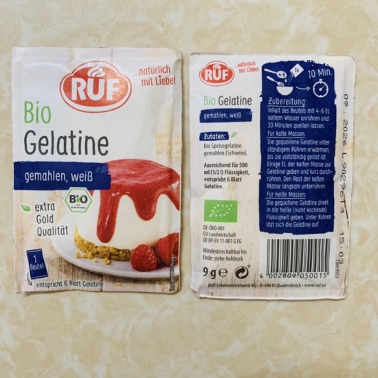 Bột gelatine hữu cơ ruf 9g làm thạch, kẹo dẻo, làm bánh an toàn cho bé - ảnh sản phẩm 7