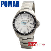 Pomar นาฬิกาข้อมือผู้ชาย สายสแตนเลส รุ่น PM73551SS0254 (สีเงินหน้าปัดขาว / ขอบดำเทา)