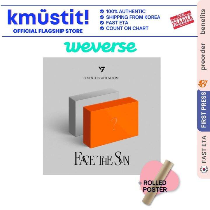 SEVENTEEN 4TH ALBUM 'Face the Sun' KiT ALBUM ⭐️KMUSTIT Free Gift Ship From Korea Lazada Indonesia
