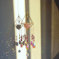 คริสตัล Windchimes Sun Catcher Star Moon จี้ Hexagon Diamond Rainbow Chaser แสง Prisms เครื่องประดับ Home Garden Decor