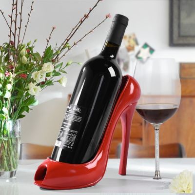 JVKISX ขาตั้งขวดไวน์รองเท้าส้นสูงเรซินตกแต่งมีสไตล์สร้างสรรค์ชั้นวางขวดไวน์ขวดไวน์