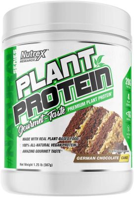 Nutrex Research Plant Protein (German Chocolate Cake) 1.25 lb Great Tasting Vegan Plant Based Protein No Artificial Flavors, Colors, or Sweeteners, Gluten Free, Lactose Free  โปรตีนจากพืช วีแกน