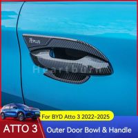 BYD Atto 3 EV 2022-2025ฝาครอบมือจับประตูด้านข้างกรอบทรงถ้วยตัด4ชิ้น/เซ็ต