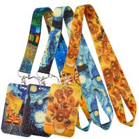 CB1197 Starry Sky Neck Strap Lanyard for Key ID Card Gym Cell Phone Straps USB Badge Holder Art Oil Painting Van Gogh Lanyards Drawing Painting Suppli