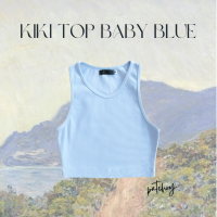 kiki tank top เสื้อครอป เสื้อแฟชั่นผู้หญิง ผ้าริบพรีเมี่ยมสี baby blue size m - patchry