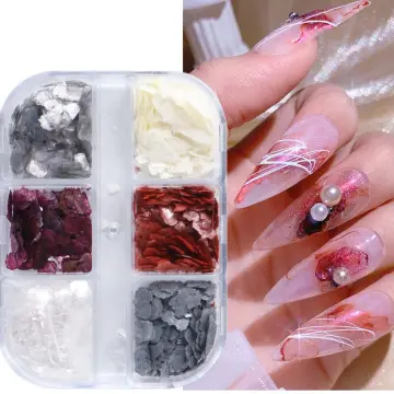 12 Grids Holographic Colorful Irregular Glitter Flakes Nail Art  Accessories, Shiny Fragment Nail Art Decorations For Manicure