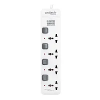 PLUG (ปลั๊กไฟ) ANITECH 4-WAY 5.0 METER [H404-WH] (WHITE)