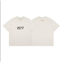 Oversized High Street Fear Of for Men SS22 Double Line ESSENTIALS Flocking 1977 Cotton Round Neck Short Sleeve T-Shirt for Men and Women