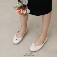 ?????????? รองเท้าหนังแกะ รุ่น Audrey (Apricot white) นิ่ม ซัพพอร์ตเท้า ไม่ลื่น พื้นไม่บาง