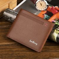 New Mens PU Leather Wallet Soft Leather Money Clip Short Wallet with ID Window Portable Coin Pocket Male Leather Wallet WB120
