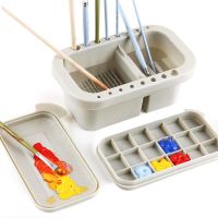 Brush Washing Bucket Multi-Use Paint Brush Basin with Art Palette Brush Holder Brush Washing Tool