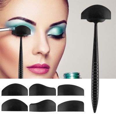 6 in 1 Eyeshadow Stencil Crease Line Kit Lazy Eye shadow Fixer Eyebrow Stamp Seal Molds Cut Crease for Eyes Makeup kit Tool Set