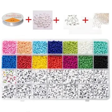 Macaron Color 3mm Glass Seed Beads Set Letter Heart Bead Bracelet