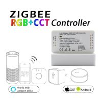 【❂Hot On Sale❂】 yulibu74040703 Zigbee Zll Smart ตัวควบคุม Rgbct Dc12/24V ควบคุมผ่านแอปสีขาวและสีคู่และความสว่างที่ปรับได้สำหรับแถบไฟ Led