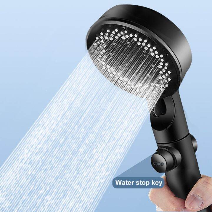 zhangji-5-modes-ajustable-high-pressure-shower-head-one-key-stop-water-water-saving-hand-held-shower-head-bathroom-accessories-showerheads