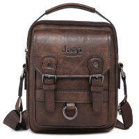 JEEP BULUO Brand New Mans Crossbody Shoulder Bag Multi-function Men Handbags Large Capacity Split Leather Bag For Man Travel