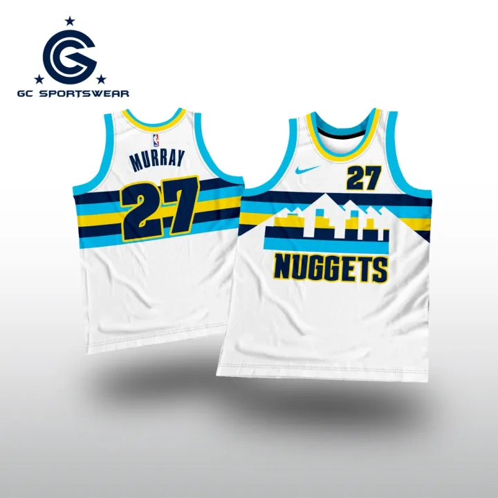 Denver Nuggets White Murray Gc Jersey Full Sublimation Basketball 