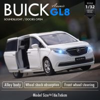 JKM 1:32 Buick โมเดลรถโลหะผสมแสงและเสียงแบบ GL8ยานพาหนะของเล่นจำลอง Hoies ของสะสมของขวัญเหล็กหล่อแบบคงที่