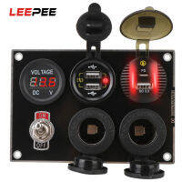 【CW】LEEPEE Dual USB Port Waterproof Combination QC3.0 &amp; PD Quick Charge ON-Off Rocker Toggle For Car Marine Boat Car Switch Panel