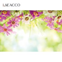 Laeacco ฤดูใบไม้ผลิที่มีสีสันดอกดอกไม้แสง Bokeh ทารกแรกเกิดภาพทิวทัศน์การถ่ายภาพฉากหลังภาพพื้นหลัง Photocall