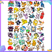 ? JCTTTY ? 50pcs Pokemon Japan Anime สติ๊กเกอร์คลาสสิกกีตาร์แล็ปท็อปรถ Pikachu สติกเกอร์ของเล่น