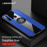 LEEWINDAสำหรับSamsung Galaxy A21เคสโทรศัพท์,กรณีเกราะหนังรถปกแหวนแม่เหล็กเชลล์