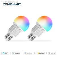 ✙☒ ivhefd Zemismart-Lâmpada inteligente regulável Matter Over WiFi 7W RGBCW E27 Homekit Coisas inteligentes Siri Alexa Home Voz