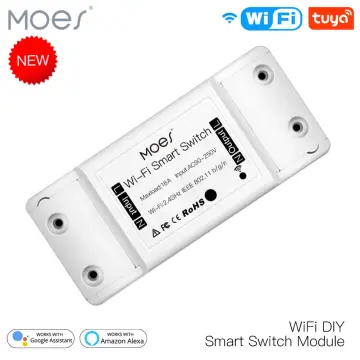 MOES DIY Bluetooth Wi-Fi Smart Light Switch Timer Smart Life APP Wireless  Remote Control Works with Alexa Google Home