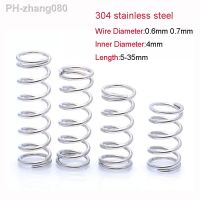 10pcs/lot 304 Stainless Steel Micro Small Compression Spring Wire Diameter 0.6mm 0.7mm ID 4mm Length 5-35mm