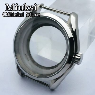 Miuksi 40Mm Silver Sterile Case Sapphire Glass Stainless Steel Watch Case Fit NH35 NH36 Movement