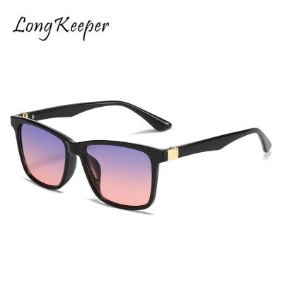 LongKeeper Square Sunglasses for Lady Fashion Trendy Style Sun Glasses Vintage Shades Goggles UV Protection Streetwear Eyewear