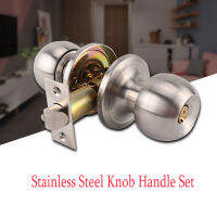 Stainless Round Door Knobs Rotation Lock Knobset Handle Stainless Steel Door Knob With Key for Bedrooms Living Rooms Bathrooms