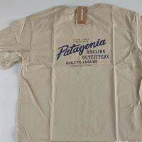 ▣ แขนเสื้อ♧✓ Patagonia Outdoor American Retro Classic Letters หดตัวนิ้วหัวแม่มือด้วยผ้าฝ้ายคู่หลวมกับแขนสั้น