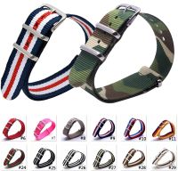 16Mm 18Mm 20Mm 22Mm 24Mm Tali Kain Nilon Gelang Jam Sabuk Gesper Warna-warni Kain Pelangi Kain Tenun Pengganti Strap DW