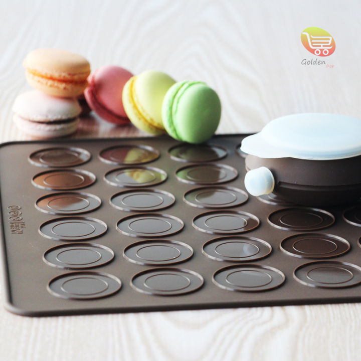 30 Cavities Macaron Baking Mat Non Stick Silicone Cake Macaroon Mould Pad  Sheet 