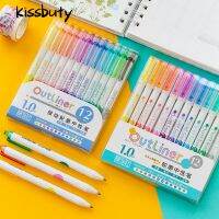 612 Color Outliner Gel Pens Set 1.0mm Ballpoint Outliner Marker Double Lines Outliner Art Pen Drawing Journal Diary Stationery