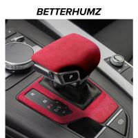 BETTERHUMZ Alcantara Car Gear Shift Knob Cover For Audi A4 A5 B9 B8 B7 A7 Handle Frame Interior Trim Sticker Car Accessories