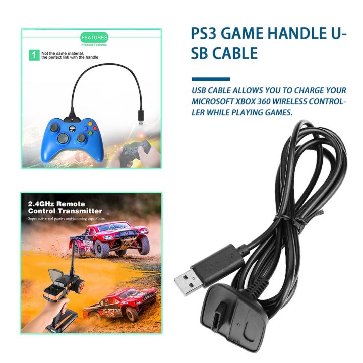 ราคาถูก-สายชาร์จ-usb-1-8ม-gamepad-charger-สำหรับ-ps3-controller-play-and-charge