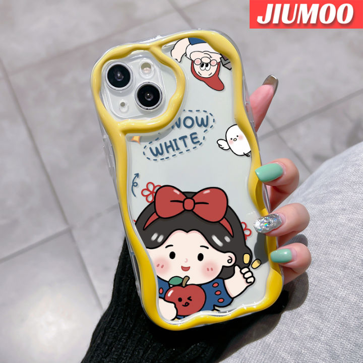 jiumoo-เคส-a71ปลอกสำหรับ-samsung-galaxy-a72-4g-a72-5g-ขอบคลื่นสีขาวหิมะน่ารักโปร่งใสเนื้อครีมเคสมือถือซิลิโคนนิ่มกันกระแทกแบบใสเคสป้องกันเลนส์กล้อง